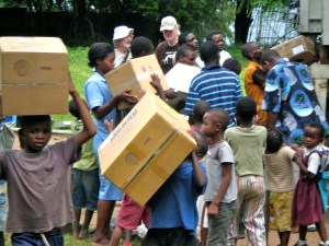 Unloading the container